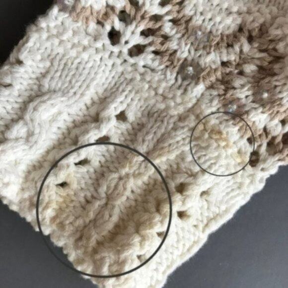 Vintage Chunky Knit Cozy Sweater Winter Fair Isle Style Stripe Sequin Lizsport S - Picture 7 of 7